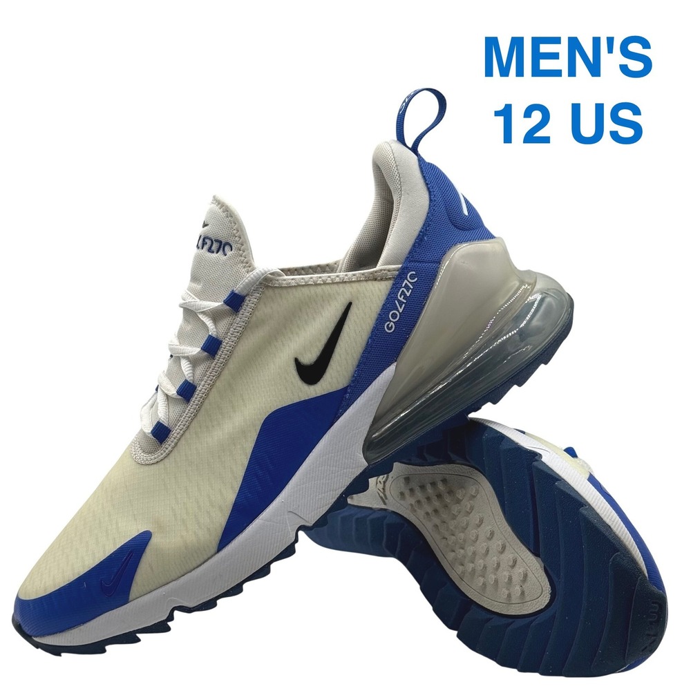 Nike Air Max 270 G Spikeless Golf Shoes Mens Size 12 White Racer Blue CK6483-106